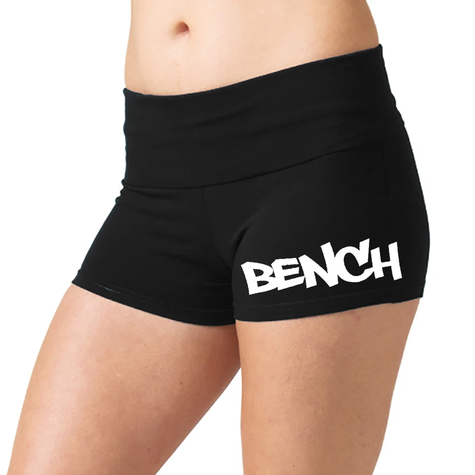 Junior's Bench Yoga Shorts Black Booty Dance Gym Workout Leggings Weights V106 - Image 1 of 1