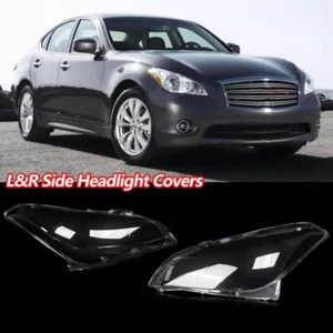 For Infiniti M25 M35h M37 M56 11-13 LH+RH Headlight Lens Cover Housing Shell 2X - Bild 1 von 12