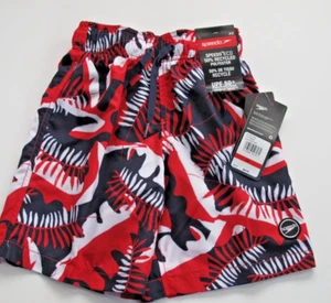 Speedo Big Boys XS Board Swim Shorts Lined Trunks High Rish Red White NWT - Picture 1 of 2