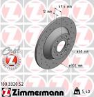 2x ZIMMERMANN 100.3320.52 Brake Disc Pair Rear Axle For AUDIAUDI (FAW)