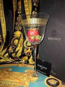 VERSACE WINE GLASS Marco Polo Gold Rosenthal New in box  Wedding GIFT IDEA SALE