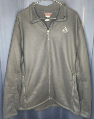Gerry Thermal Fleece Adult 2XL Gray Black Full Zip Heavy Rib Knit w Dual Pockets - Image 1 of 4