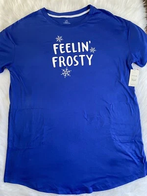 Pijama de invierno Secret Treasures Feelin’ Frosty para mujer talla L/XL camisón azul Foto 1 de 4