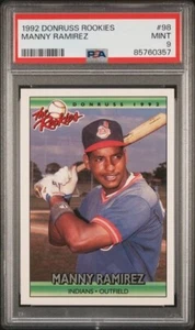 1992 Donruss Rookies #98 Manny Ramirez RC-Rookie graded PSA 9 Mint - Picture 1 of 1