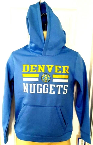 Denver Nuggets Youth Hoodie Size Medium 10/12 Soft Shell Blue Lightweight New Cover