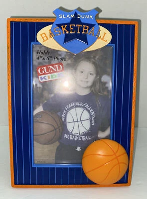 Gund Kids All Stars Slam Dunk Basketball Photo Frame For 4”x6” Photo NEW - Image 1 of 3