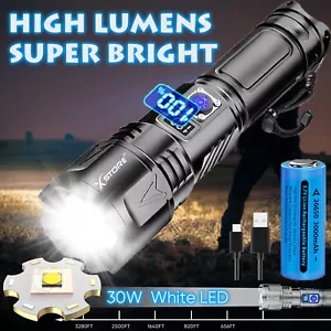 9900000LM Zoom 30W Torcia LED Ricaricabile Tattica Super Luminosa Torcia 5Modalità - Foto 1 di 14