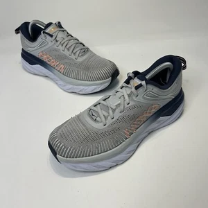 Hoka One One Bondi 7 Womens Size 9.5 1110519 LRBI Gray Running Shoes Sneakers - Picture 1 of 11