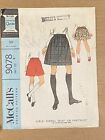 Vintage McCalls 9078 Girls Size 8 Dirndl Skirt Pantskirt Sewing Pattern 1967