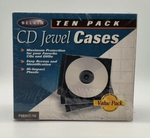 Belkin 10 Pack Jewel Cases Storage for CD’s DVD’s New Sealed - Picture 1 of 4