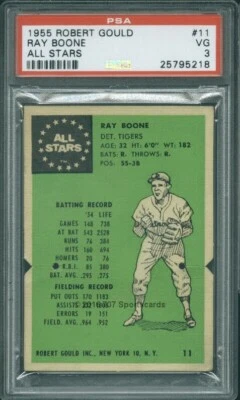 1955 Robert Gould 11 Ray Boone PSA 3 Detroit Tigers (5218) - Image 1 of 2