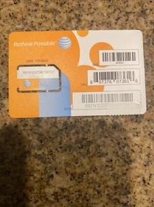 New AT&T Full Size (mini) SIM Card CLEAN SKU 40952 Fits all brands - Picture 1 of 2