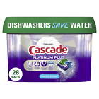 Cascade Platinum Plus Dishwasher Detergent Pacs, Fresh 28 Count Soaking Function