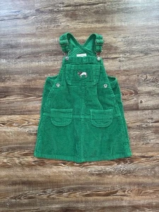 Rare Vintage Hartstring Green Corduroy Overall Dress - Picture 1 of 3