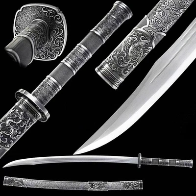 Espada afilada funcional de acero al carbono KUNGFU sable de batalla 雁翎刀Dao chino Foto 1 de 4