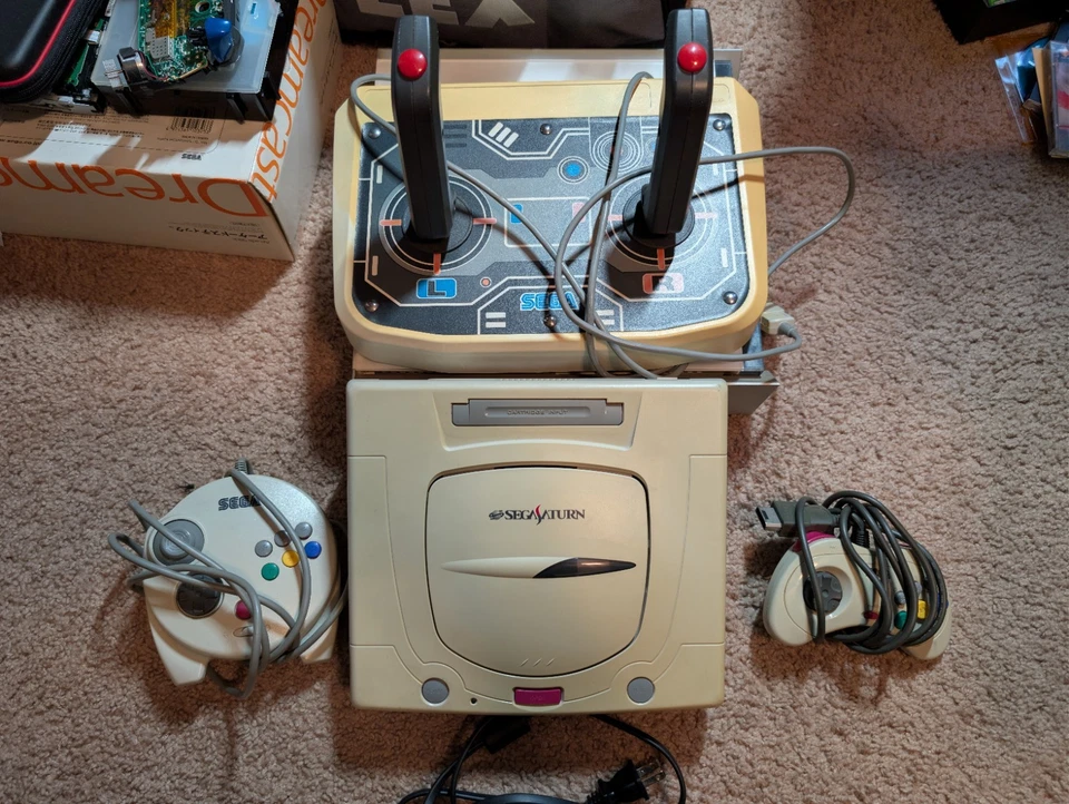 Sega Saturn HST-3220 NTSC-J With 3 OEM controllers tested functional - Image 1 of 4
