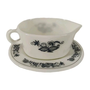 Pyrex Old Town Blau Sauciere & Unterteller Untertasse Set Vintage USA - Bild 1 von 10