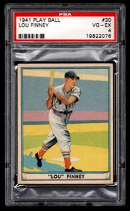 LOU FINNEY 1941 PLAY BALL BASEBALL CARD #30 PSA 4 VG-EX RED SOX - Picture 1 of 2