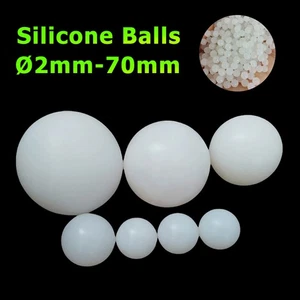 Rund Solide Silikongummi Kugeln Gummikugeln Weiß Durchmesser Ø 2mm-70mm Weich - Picture 1 of 8