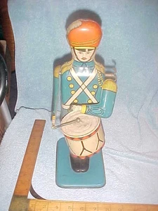 WOLVERINE Tin Litho Drum Major Wind Up Toy No.27 Rare Blue Orange - Picture 1 of 4