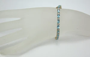 HERMOSA PULSERA TENIS TOPACIO AZUL ORO AMARILLO 10K DAMAS (7') 8,7G - Imagen 1 de 10