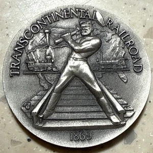 Transcontinental Railroad 1869 Longines Symphonette Vintage Coins .925 1 oz - Picture 1 of 5