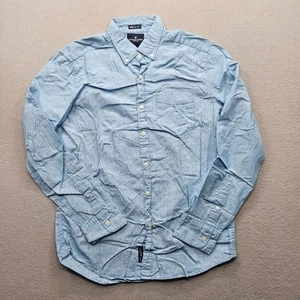 American Eagle Outfitters Men's Size Small Light Blue Dotted Button Down Shirt - Picture 1 of 10
