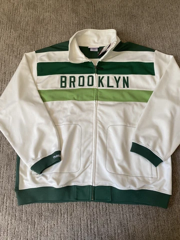 mitchell ness track jacket Brooklyn Dodgers sz 52 XXL Green White Cover