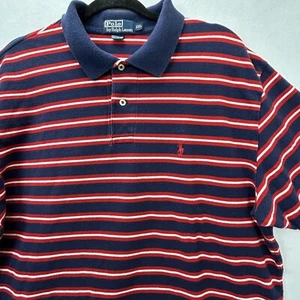 POLO by Ralph Lauren Mens XXL Red and Blue Striped Polo Shirt - Picture 1 of 11