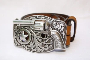 New Tony Lama Little Trigger Brown Embossed Leather Boys Western Belt Size 18 - Picture 1 of 7
