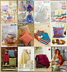 Knitting Patterns x 12 Throws, Cushions, Bags - Bundle - VGC - Job Lot (D)