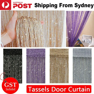 Tassel Decoration Fly Screen Panel Room Door Curtain Divider Window Bead String - image 1 of 4