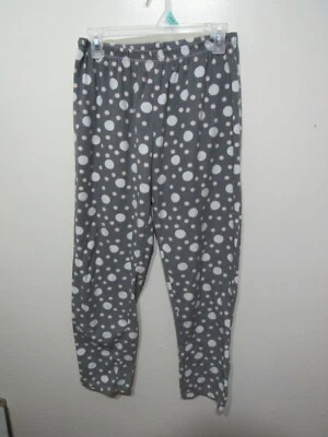 Pantalones de pijama de lana Sonoma talla L gris blanco rosa lunares cintura elástica Foto 1 de 3
