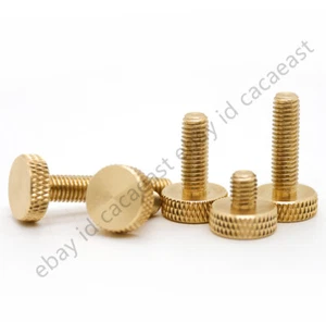 M3 M4 M5 M6 Brass Knurled Thumb Screws Round Large Flat Head - Picture 1 of 12
