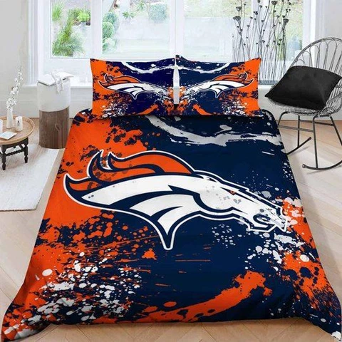Denver Broncos 3PCS Bedding Set Duvet Cover Pillowcases Comforter Cover Fan Gift Cover