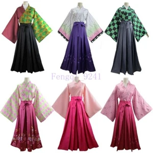 Anime Cosplay Costume Demon Slayer Uniform Kimono Halloween Full set Suit Unisex - Picture 1 of 24