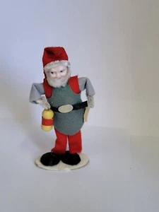 Vintage Paper Mache Felt Christmas Elf Figure Ornament Japan - Picture 1 of 7
