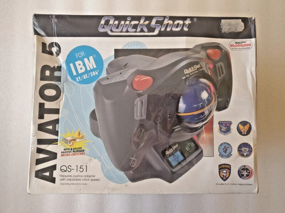Quickshot AVIATOR 5 Joystick IBM PC QS-151 Flight Simulator New Vintage SEALED - Image 1 of 4