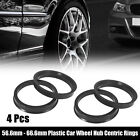 4pcs Plastic 56.6mm to 66.6mm Car Hub Centric Rings Wheel Bore Center Spacer