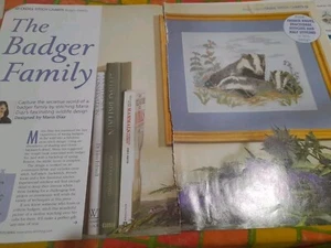 Kreuzstichkarte Dachs Familienseiten aus Zeitschrift entnommen - Bild 1 von 4