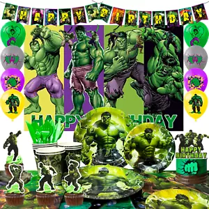 Hulk Geburtstagsdeko, Hulk Party Dekoration&Superhero Gebutstag Geschirr Set - Bild 1 von 10