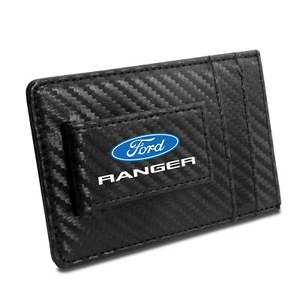 Ford Ranger Schwarz Kohlefaser Leder Geldbörse RFID Block Kartenetui Geldetui - Bild 1 von 5