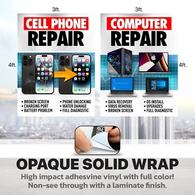 Cell Phone Smartphone Computer repair banner poster sign iphone Samsung  - Image 1 of 4