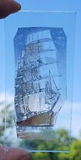 Stained Glass Tall ship Kiln fired Approx 10 CM X 5 CM sailing boats ships sea