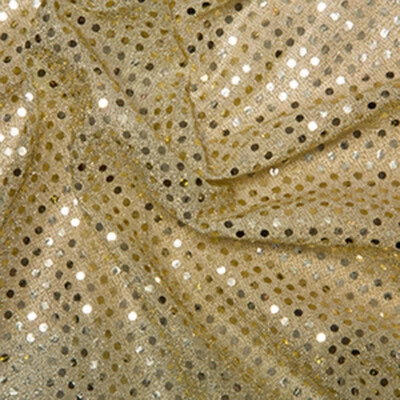 Gold Sequin Fabric - 3mm Sequin Sparkly Costume Craft Fabric Material Metre - Image 1 of 4