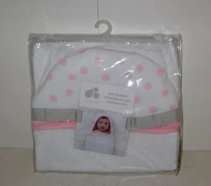 Just Born Bath Swaddle Pink & White Polka Dots Baby Girl Towel BRAND NEW In Pack - Picture 1 of 2
