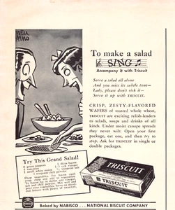 Triscuit Zesty Flavored Wafer Salad Recipe Dinner Graphics Vtg Magazine Print Ad - Picture 1 of 1