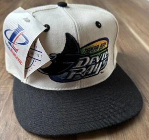 Cappello Snapback Vintage Anni '90 Logo Athletic Tampa Bay Devil Rays MLB NUOVO CON ETICHETTE Lana Cappello - Foto 1 di 10