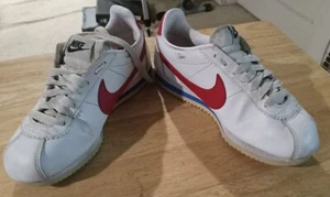Nike 807471-103 Classic Cortez Leather Women's Running Shoes White/Red/Blue US 6 - Picture 1 of 12