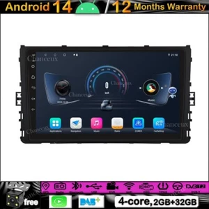 Autoradio 9" Android 14 DAB DVR GPS NAVIGATORE SATELLITARE per VW Polo Plus T-Cross T-Roc 18-21 - Foto 1 di 13